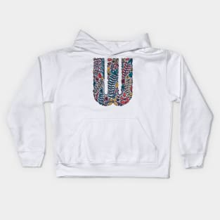 Tropical Letter W Kids Hoodie